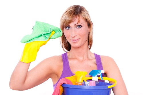 Commercial cleaning team working in a Croydon office building
