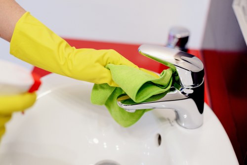 Airbnb cleaner preparing a Croydon short-let apartment for incoming guests