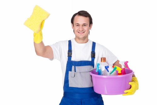 Professional office cleaning in a Croydon workplace reception area
