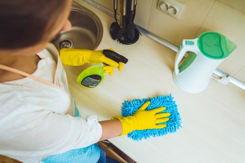 Professional cleaning of a furnished rental in Croydon with beds made and rooms reset