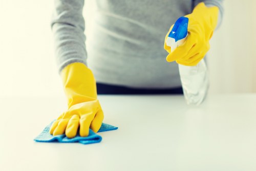 Professional spot treatment for a stubborn stain on fabric