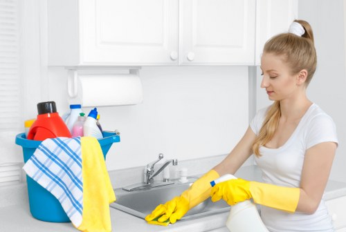 Deep cleaning a hallway runner in a Croydon property